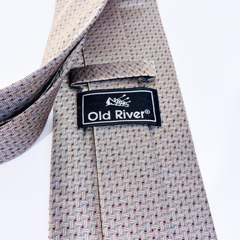 OLD RIVER Beige patterned tie‎ - Picture 3 of 4